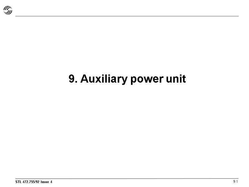 9. Auxiliary power unit 9.1